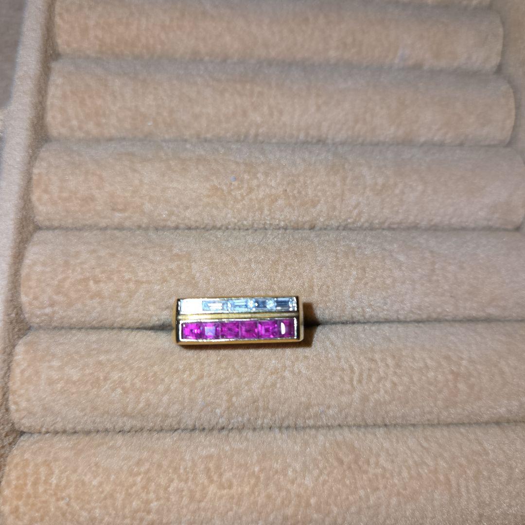 最終値段足立宝石店k18 ルビー ダイヤモンド リング