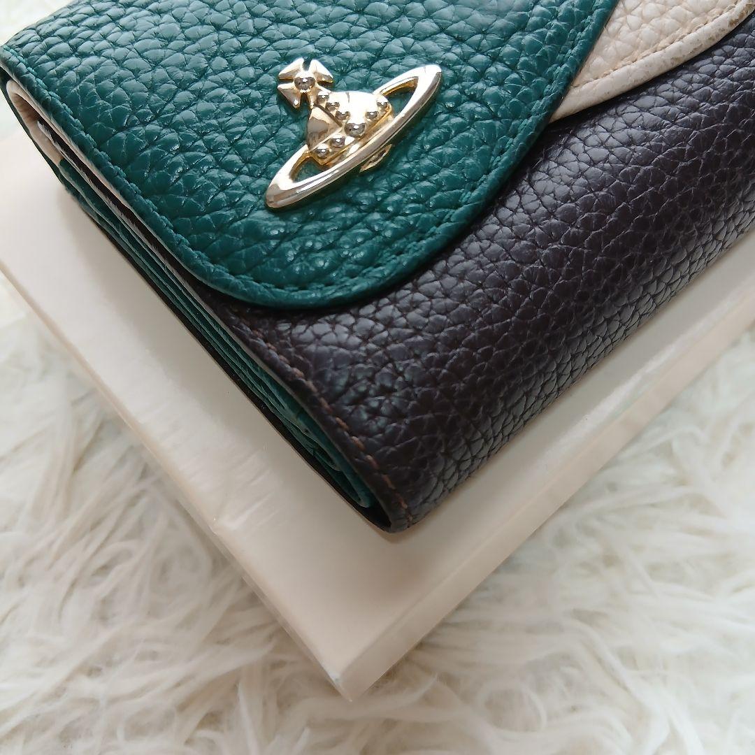 【Vivienne Westwood】希少カラー　ダブルフラップオーブロゴ折財布