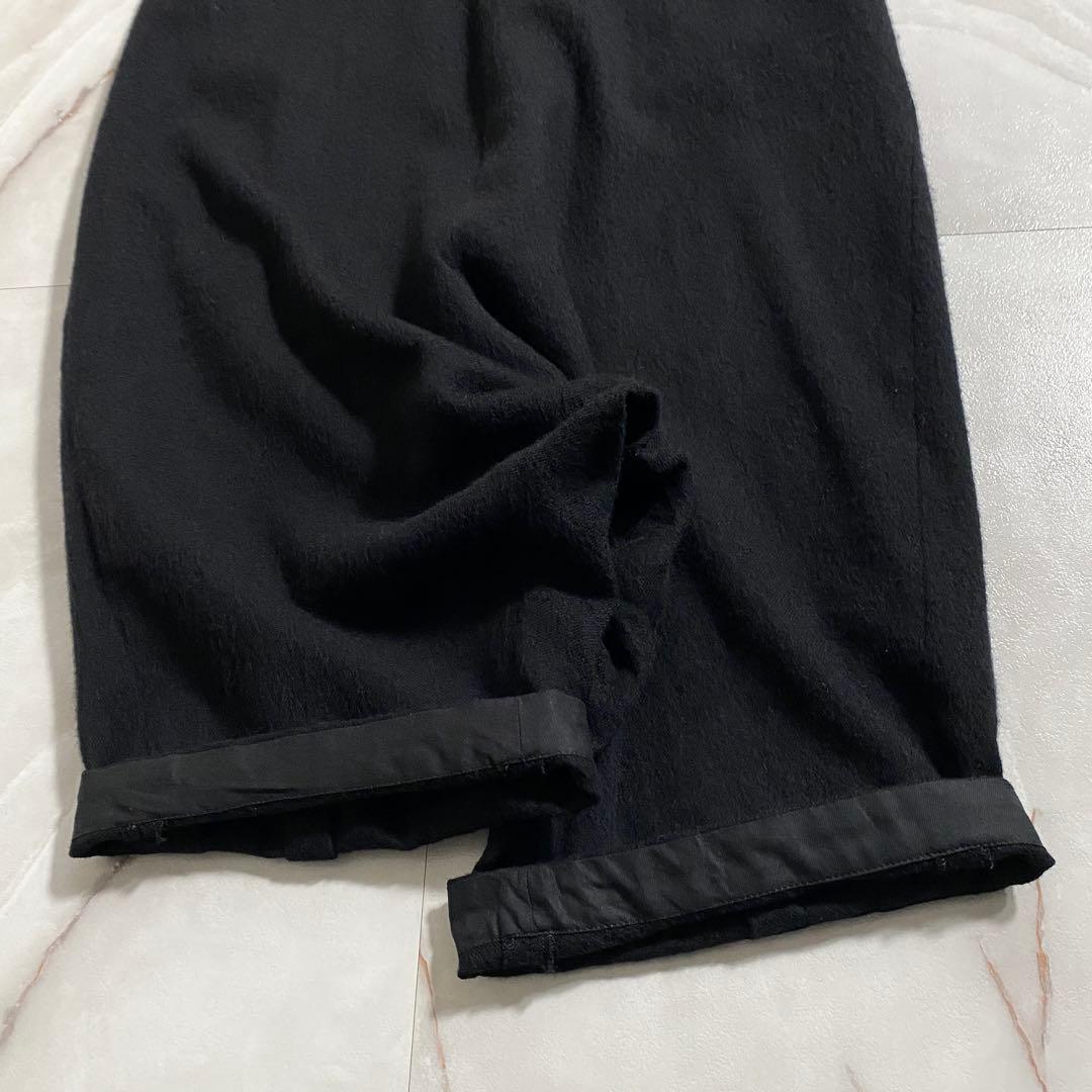 A18164 Y's ドロスト 起毛ウールツイル サルエルパンツ ブラック 1