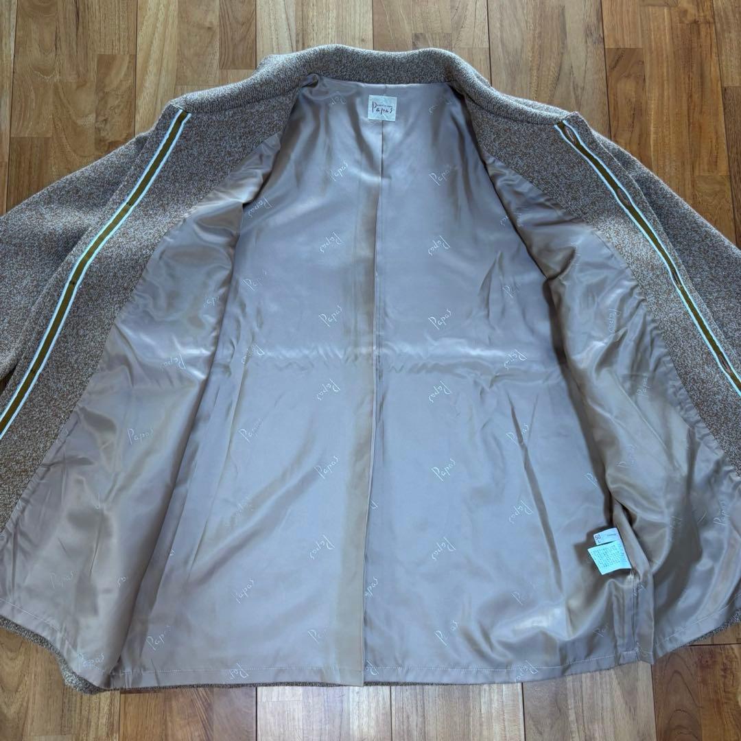 papas パパス ニットジャケット　ウール100％