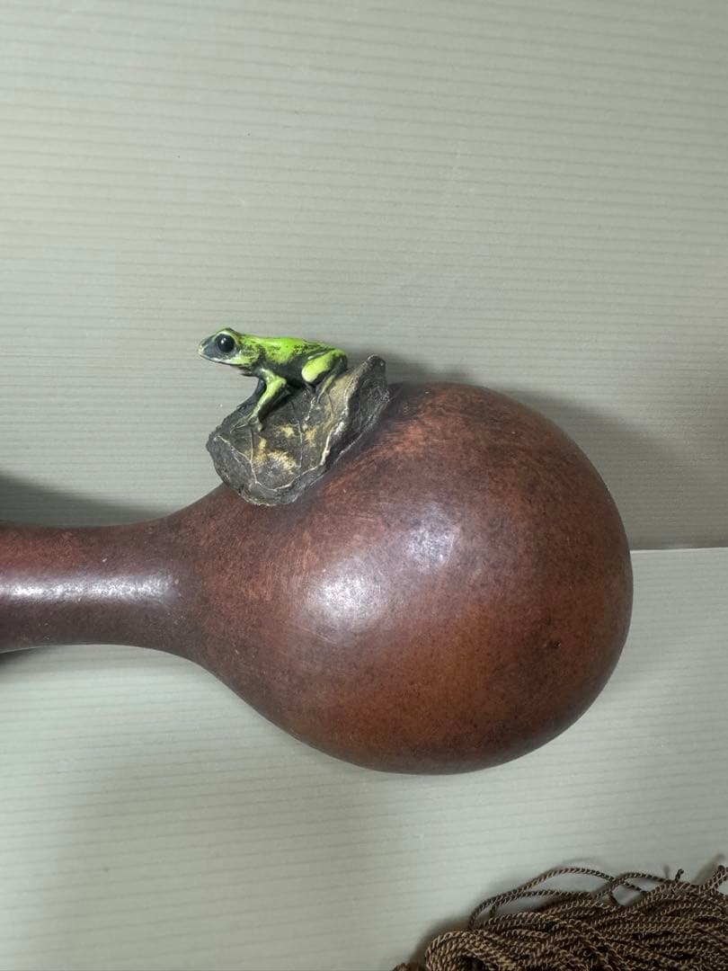 2134 時代提げ物古瓢箪徳利カエル時代物