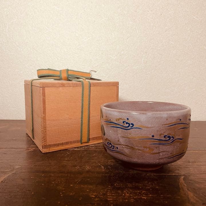 清閑寺 杉田祥平 色絵抹茶茶碗 共箱