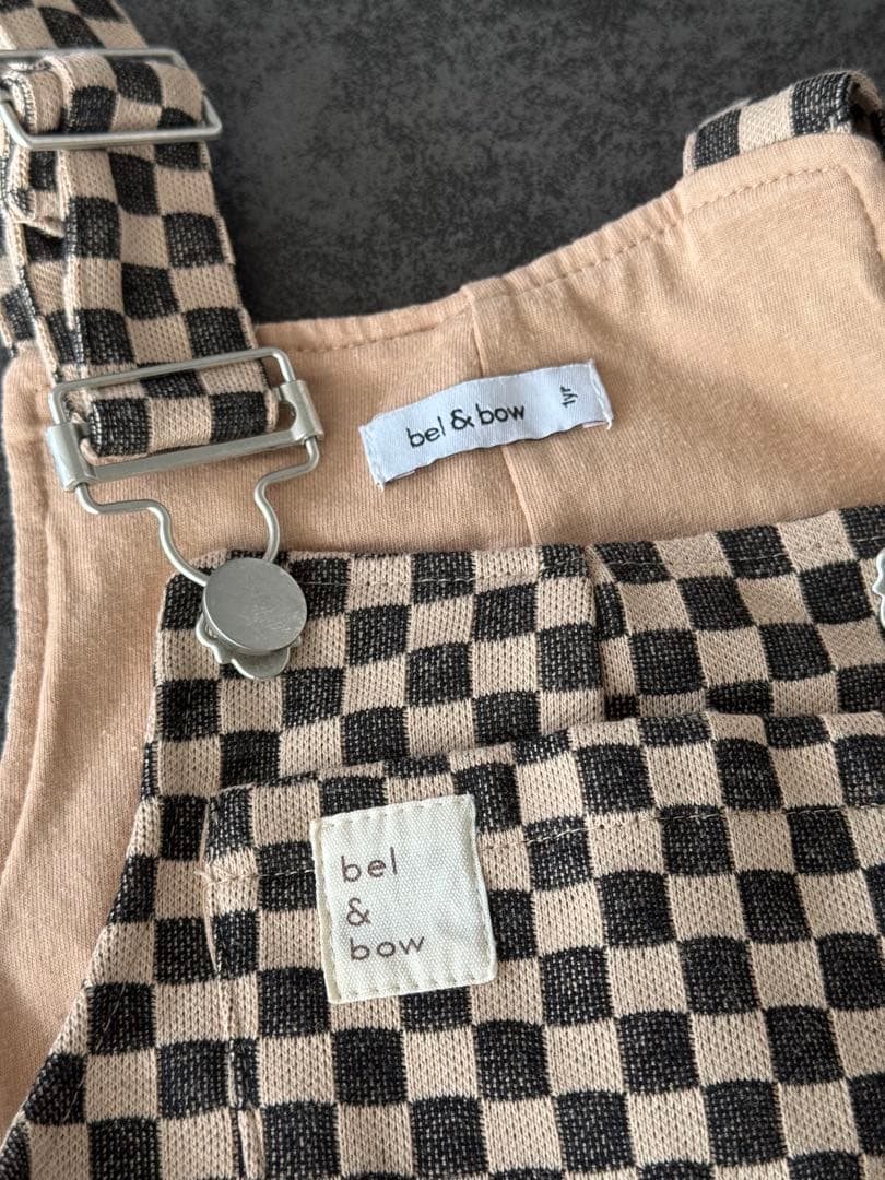 その他 bel&bow checkerboard overall
