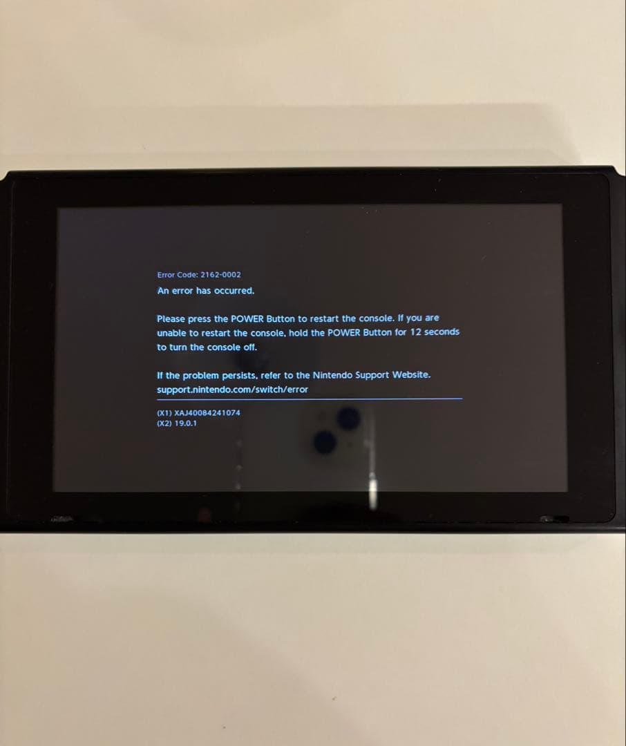 【ジャンク品】ニンテンドースイッチ　エラーコード発生により起動不可