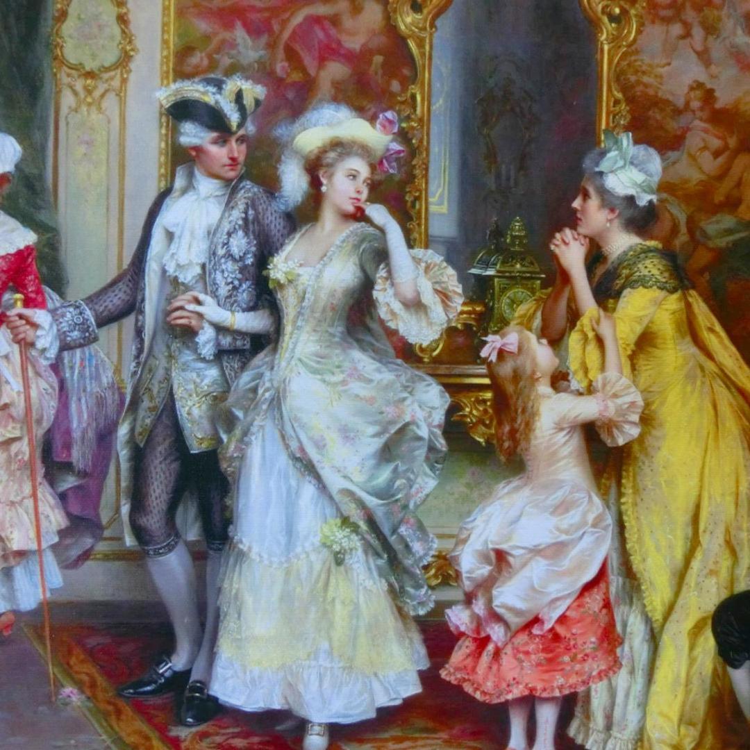 ロココ額絵 中世ヨーロッパ貴族 ゴールド 2種よりお選び下さい。C・D 絵画