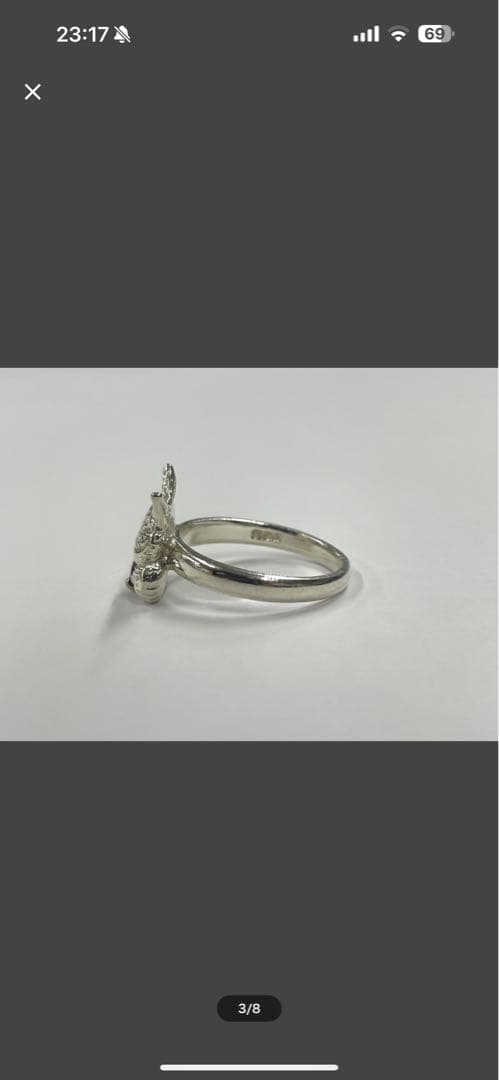 即購入⭕️✨☪️わちふぃーるどダヤン赤石付きシルバーリングサイズ１１号❣️