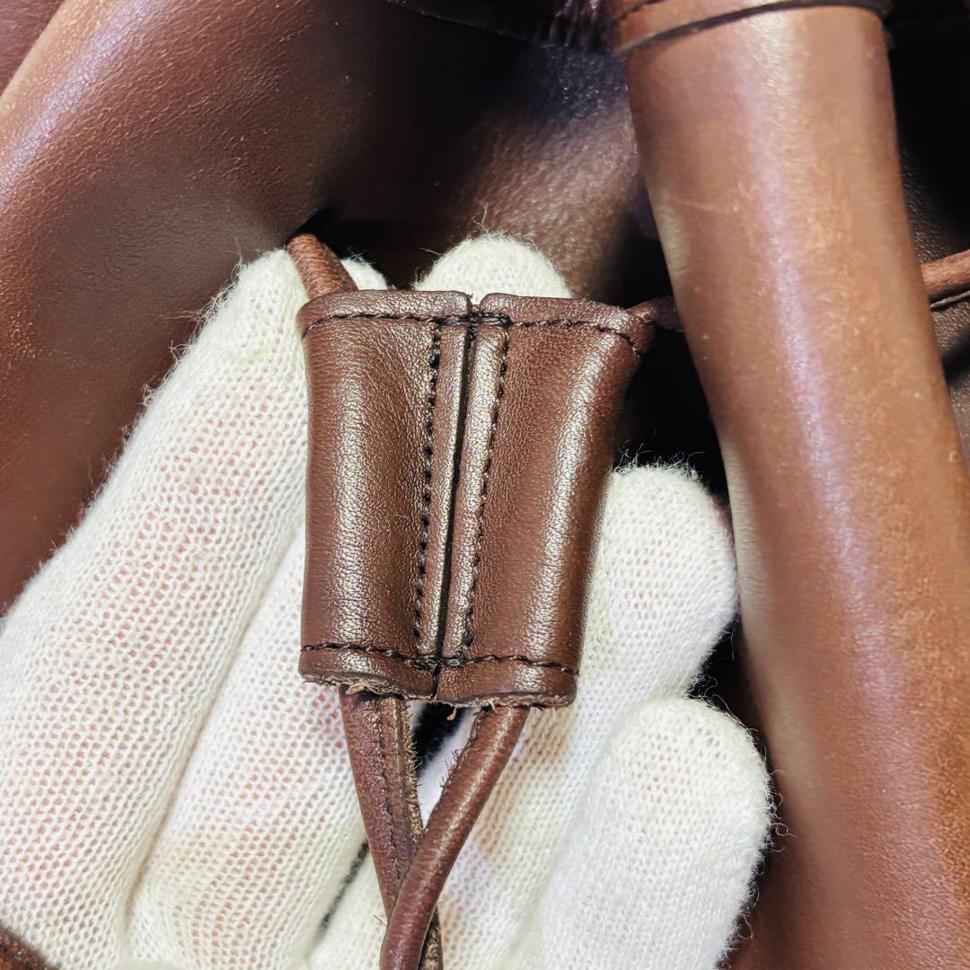 美品 COACH オールドコーチ 巾着型ショルダー ブラウン 9952