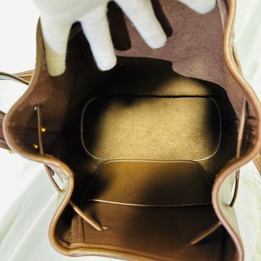 美品 COACH オールドコーチ 巾着型ショルダー ブラウン 9952