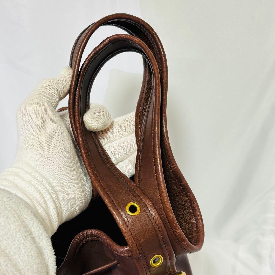 美品 COACH オールドコーチ 巾着型ショルダー ブラウン 9952