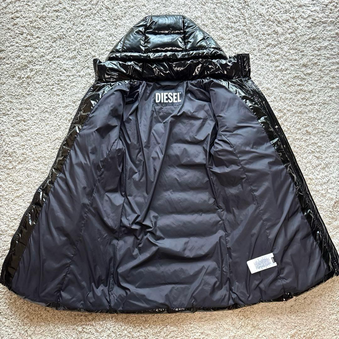 極美品】DIESEL ディーゼル ダウンジャケット エナメル ブラック S