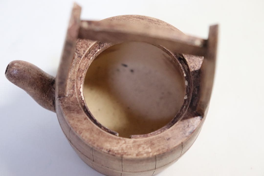 中国　白泥桶型急須　崔功林作　送料込み0814