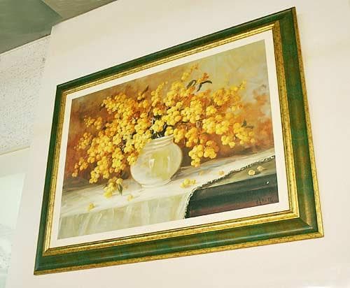 イタリア 額絵 アートフレーム ミモザ グリーン 風水 FAL-2756