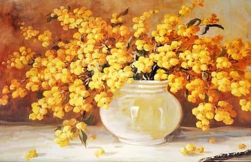 イタリア 額絵 アートフレーム ミモザ グリーン 風水 FAL-2756