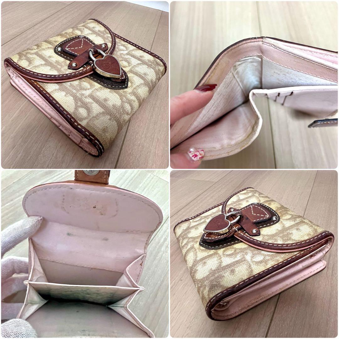 Dior ディオール 財布 二つ折り財布 トロッターハート ハートチャーム