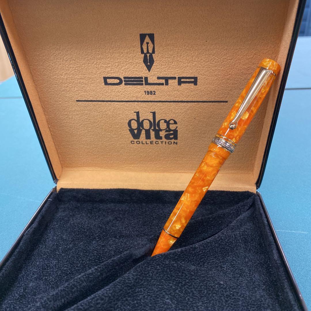 美品 デルタ ドルチェビータ オーロ スリム バーメイル ボールペン