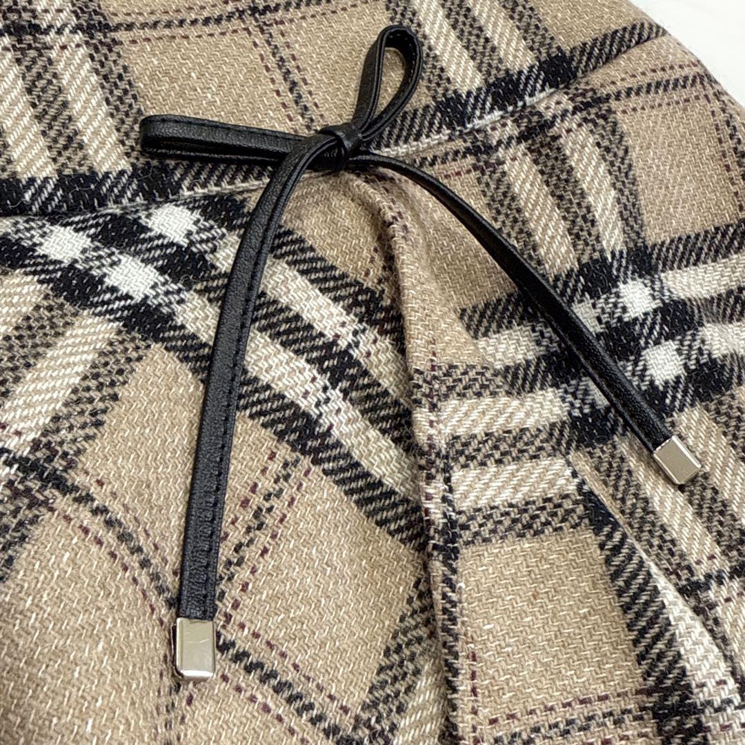 24AW エムズグレイシー カシュクール チェック スカート 40 ベージュ系