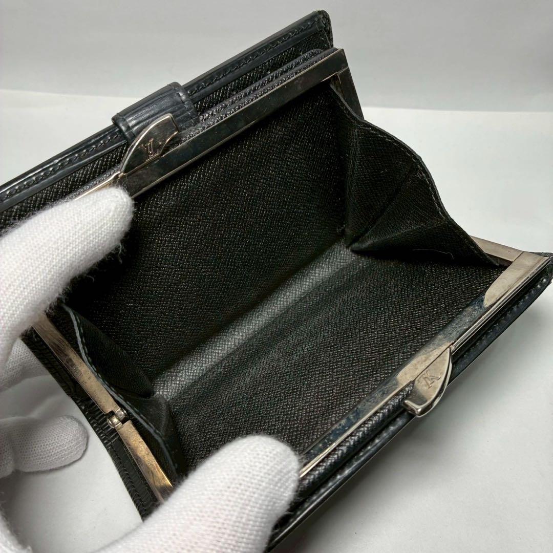 美品✨️ルイヴィトン エピ ヴィエノワ がま口 2つ折り財布 ブラック