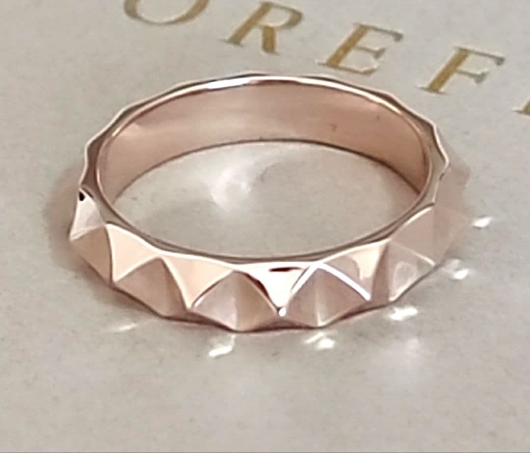 ほぼ新品☆OFオレフィーチェ「ミニスタッズ」ピンキーリング K18PG( 0号)