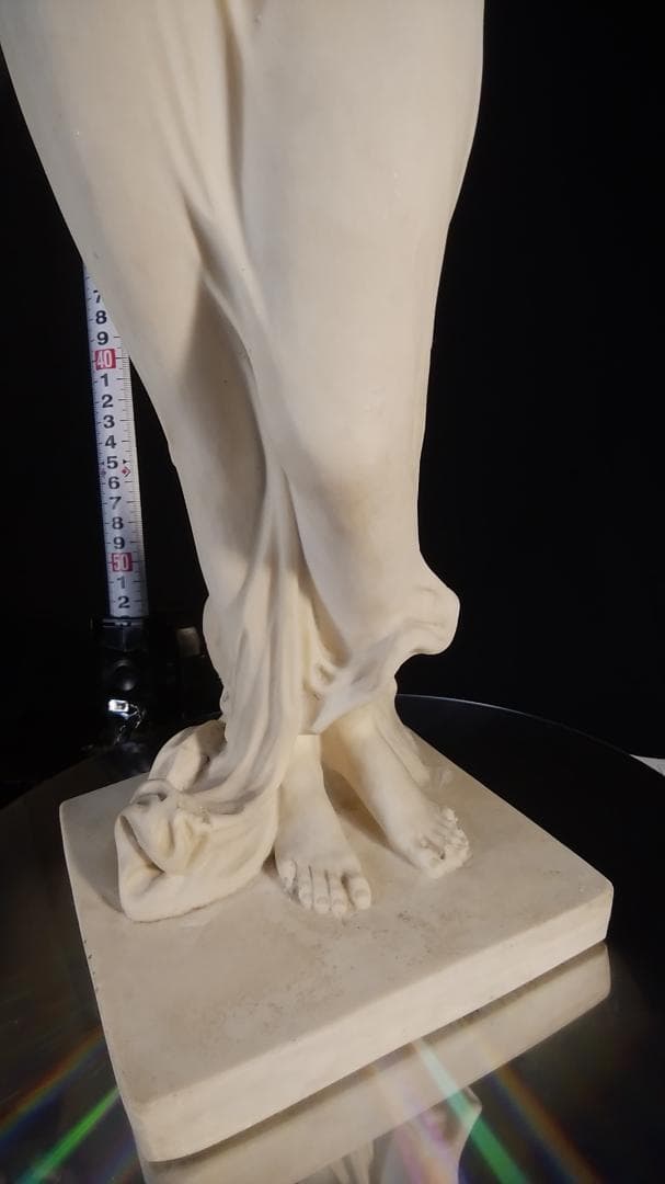 ダル作乙女☆アラバスター少女彫刻裸婦像／高53cm//白色ブロンズ銅像