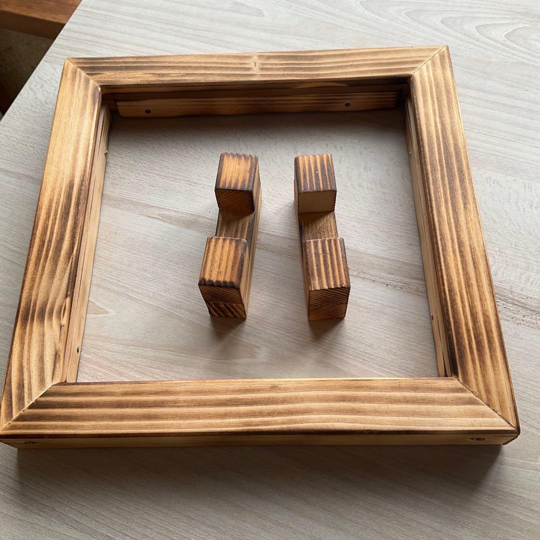 ステンドグラス用 木枠 内寸 18x18cm程 スタンド付き - メルカリ