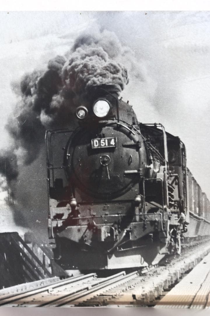 工業X線用フィルムを利用した蒸気機関車の写真（ネガみたいな画像