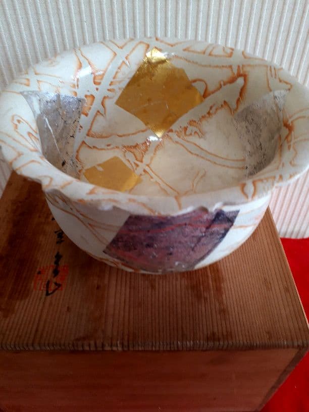 平安瑞雲の金、銀箔菓子鉢 ショップ