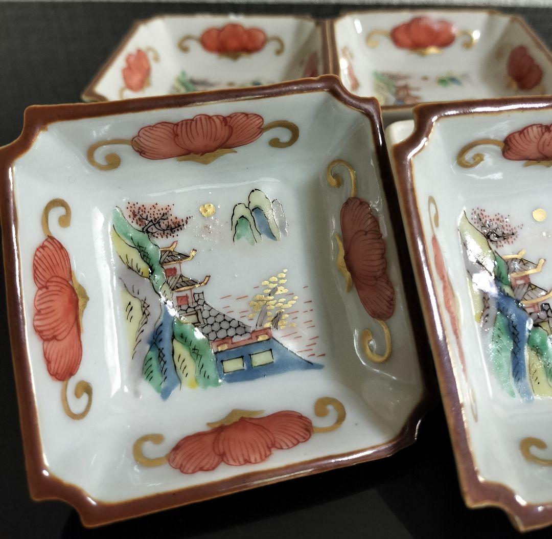 古代中国錦手小皿六枚 古代中国錦手小皿六枚 A1275-3/