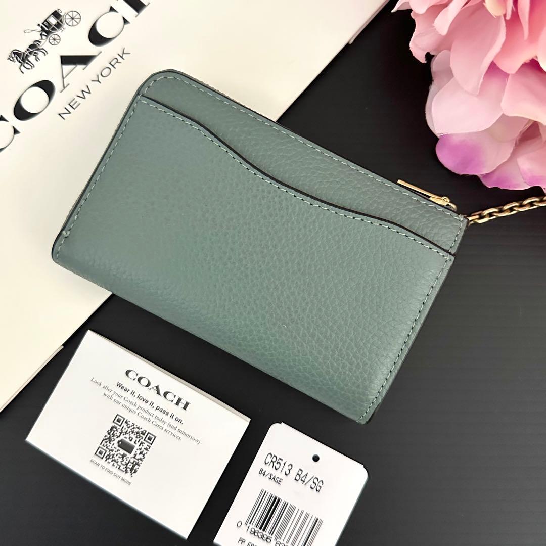 新品 COACH コーチ 小銭入れ ケース グリーン