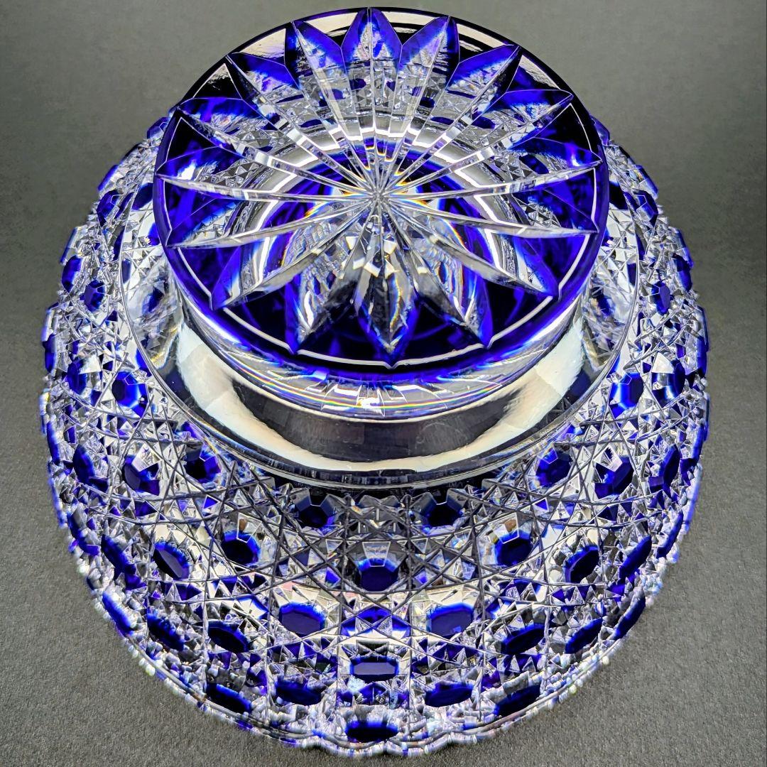 江戸切子 堀口硝子 籠目紋様 向付鉢 ✿最高級品✿【 未