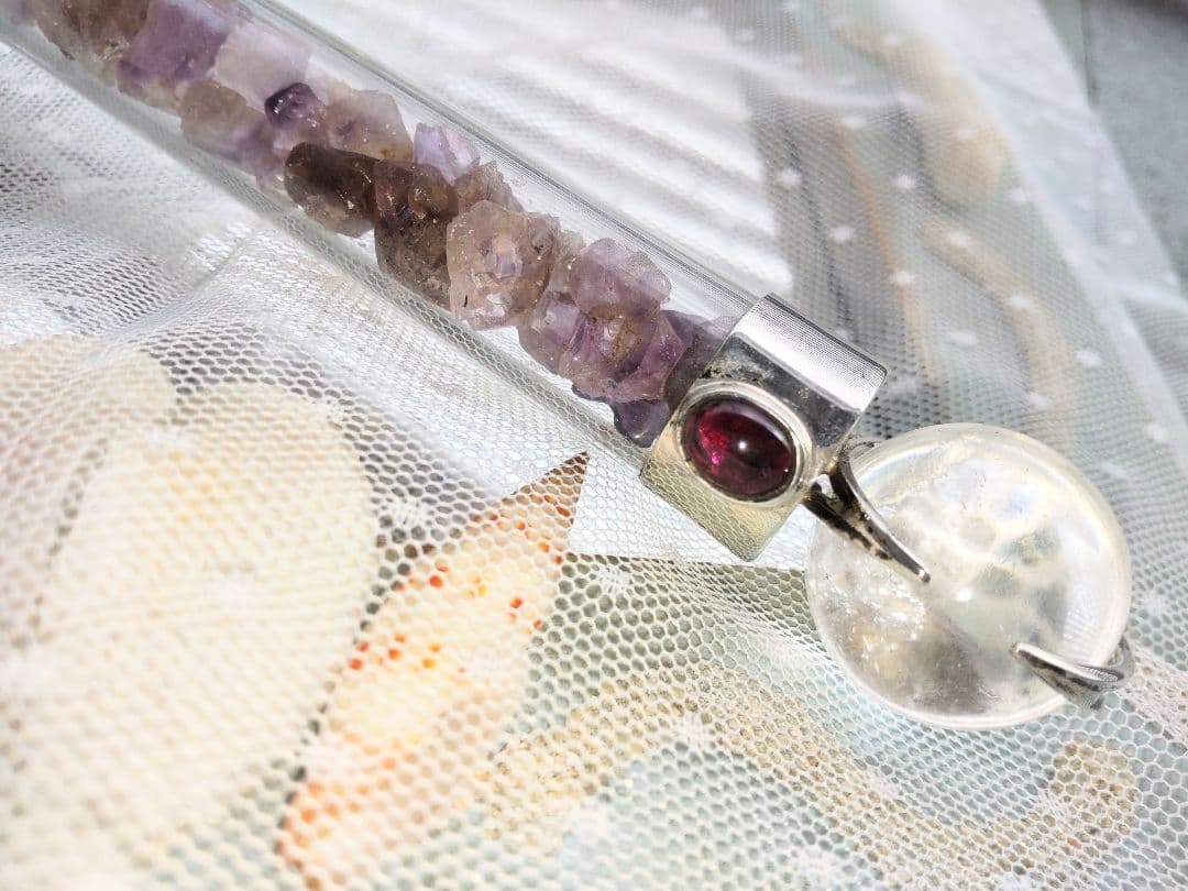 魔法の杖】ヒーリングワンド アメジストエレスチャル 魔術書付き