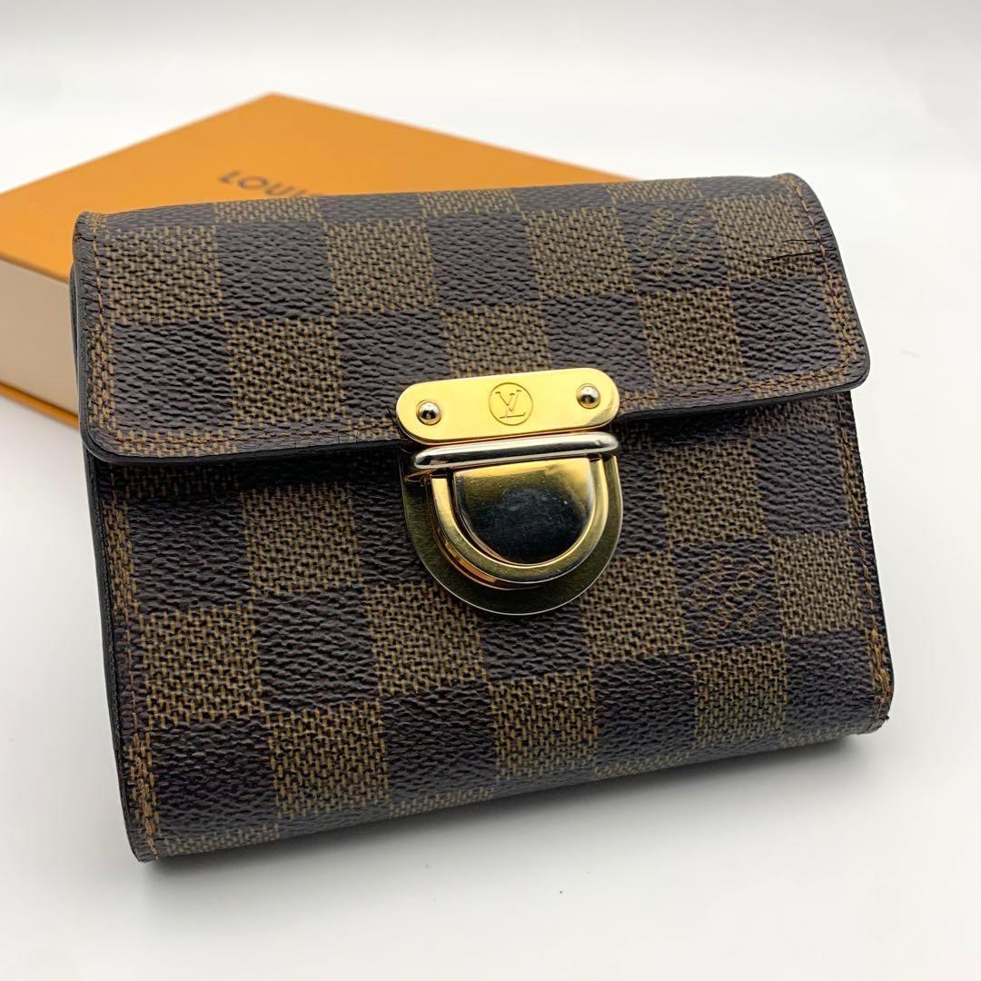 鑑定済み ルイヴィトン ポルトフォイユ コアラ ダミエ コンパクト 三