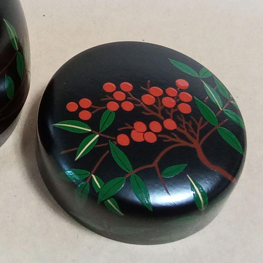 大棗 南天 黒地 即中斎好み写し