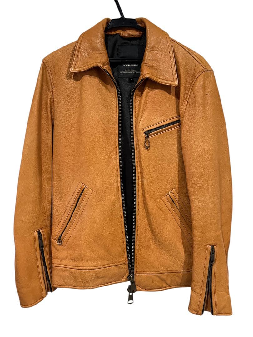 JACKROSEシングルライダースジャケット サイズ3 キャメル希少カラー