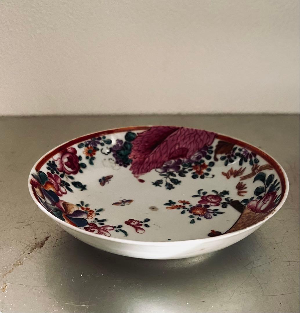 アンティーク　手描き小皿　イギリス　シノワズリ風