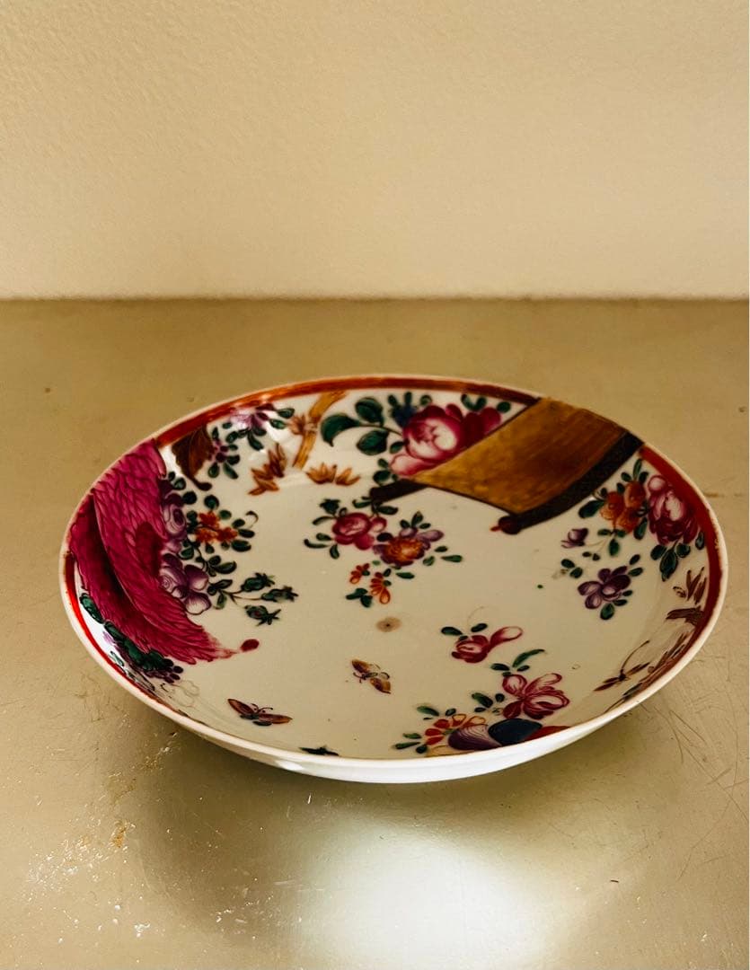 アンティーク　手描き小皿　イギリス　シノワズリ風