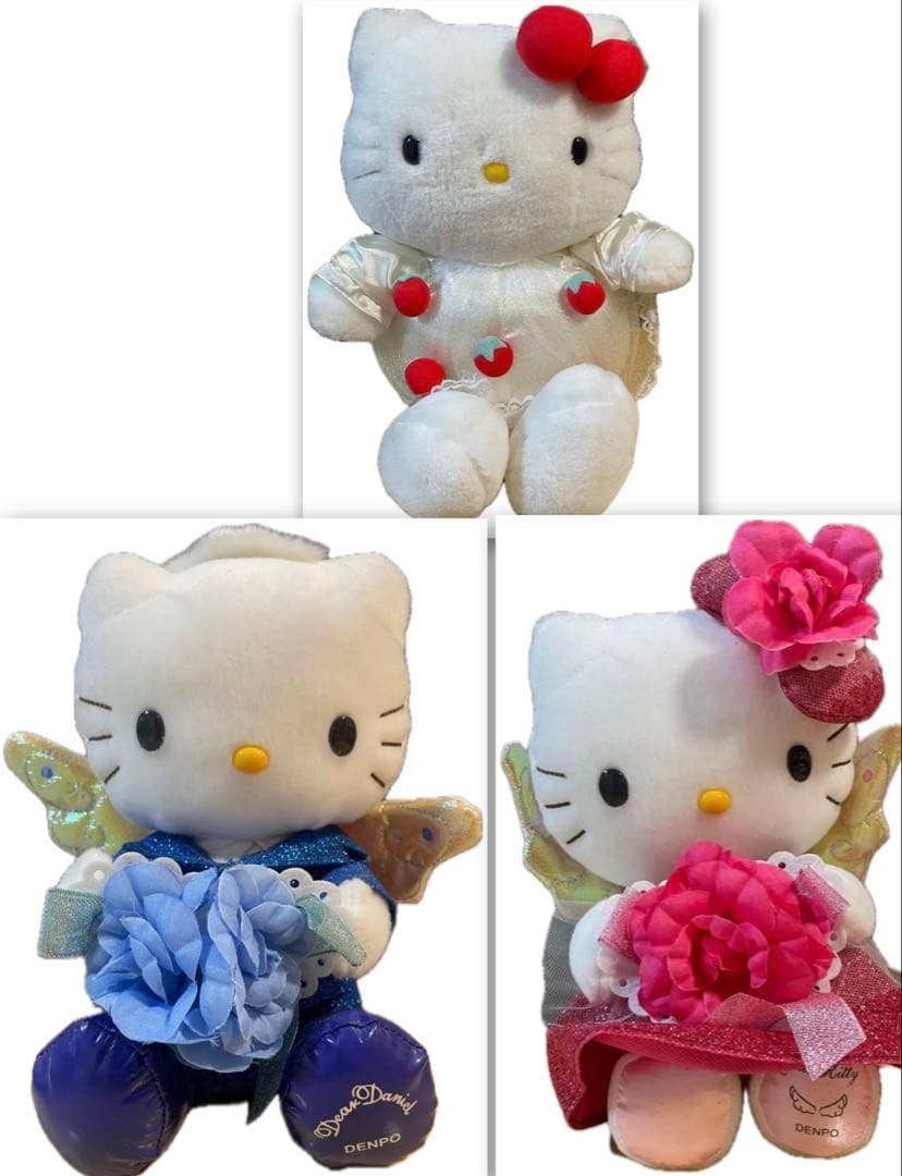 テ押箱　キティ まとめ売りウェディングぬいぐるみセットいちごモチーフぬいぐるみ