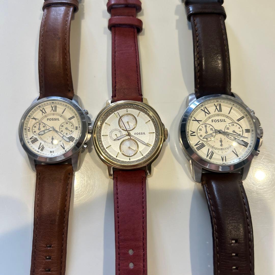 FOSSIL ブラウンレザー アナログ腕時計