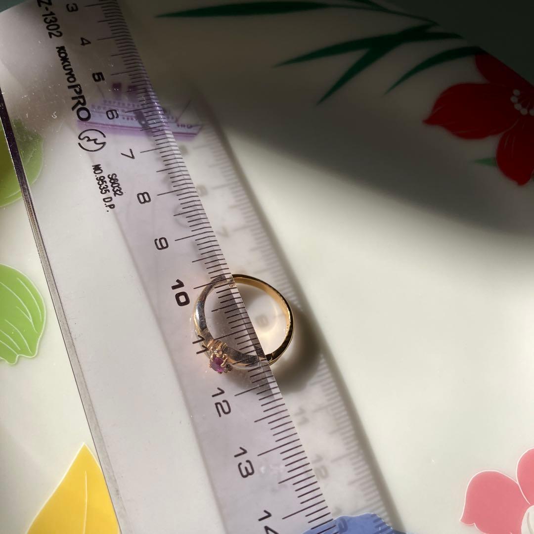 し*か様 ゴールドリング ルビー付き