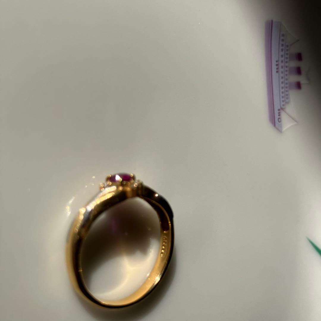 し*か様 ゴールドリング ルビー付き