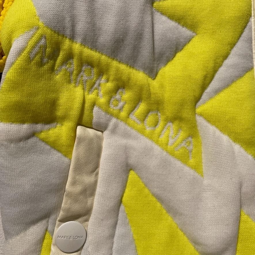 【アユミファイヤー】マークアンドロナ　ニット切り替え 総柄ジャケット 36