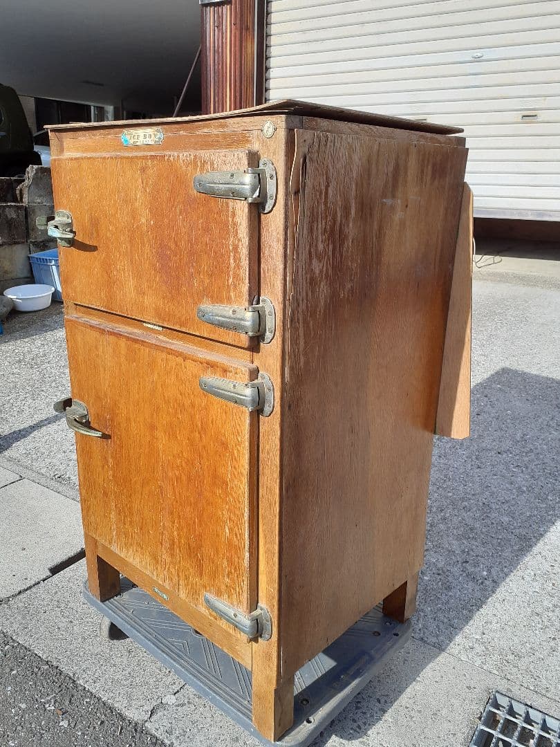 昭和レトロ アンティーク 氷冷蔵庫 木製 HOKUYOREIKI