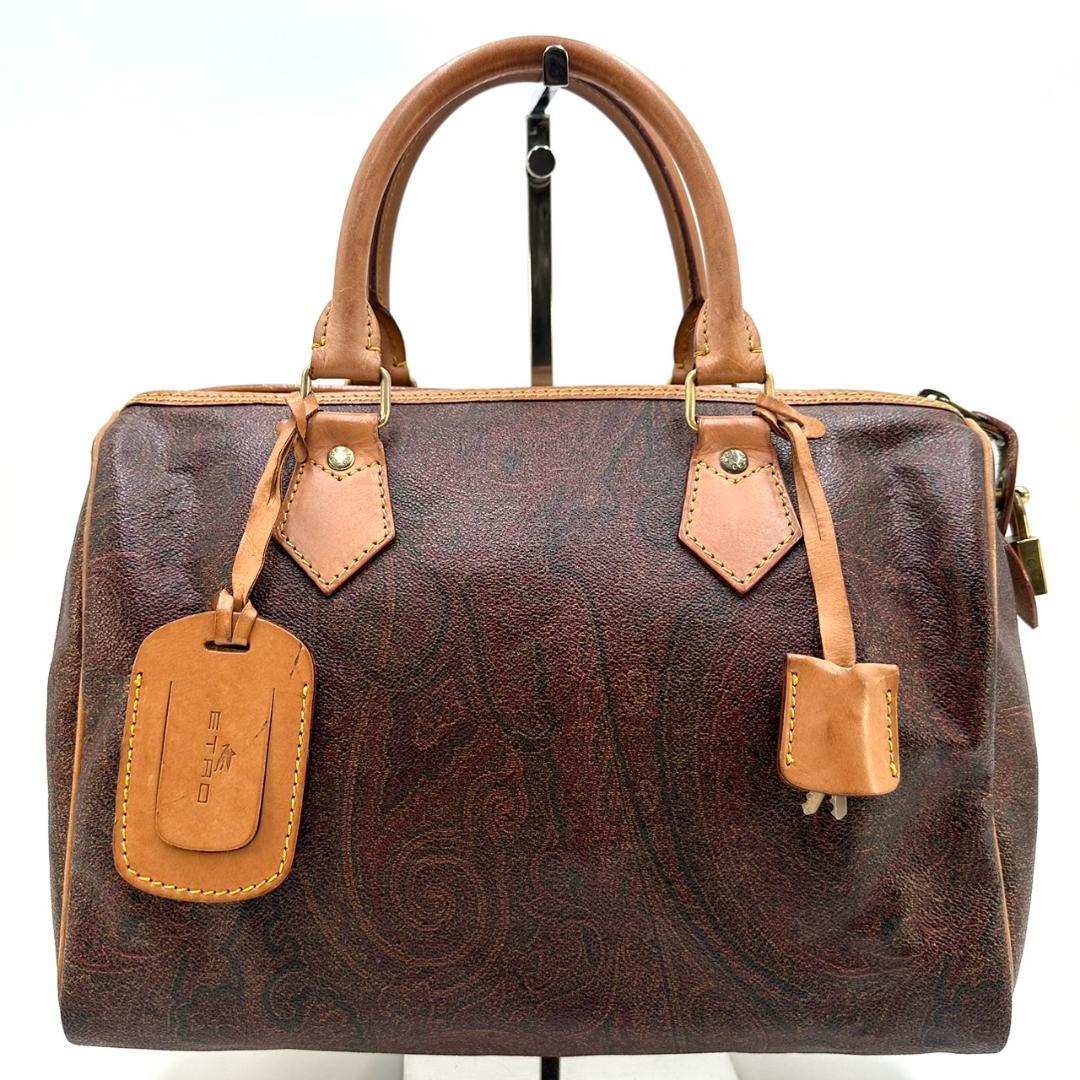 ETRO エトロ ペイズリー ハンドバッグ ミニボストン ゴールド金具