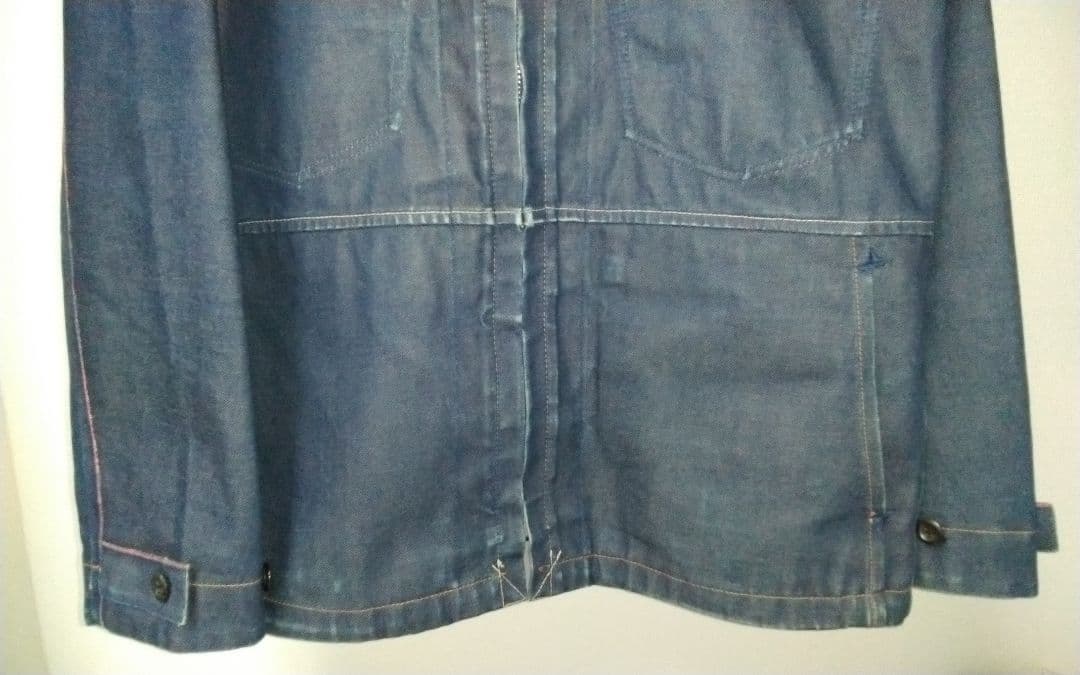 【45R】インディゴ　藍染　赤ミミ　稀少品　デニムJK+②エコBAG【日本製】