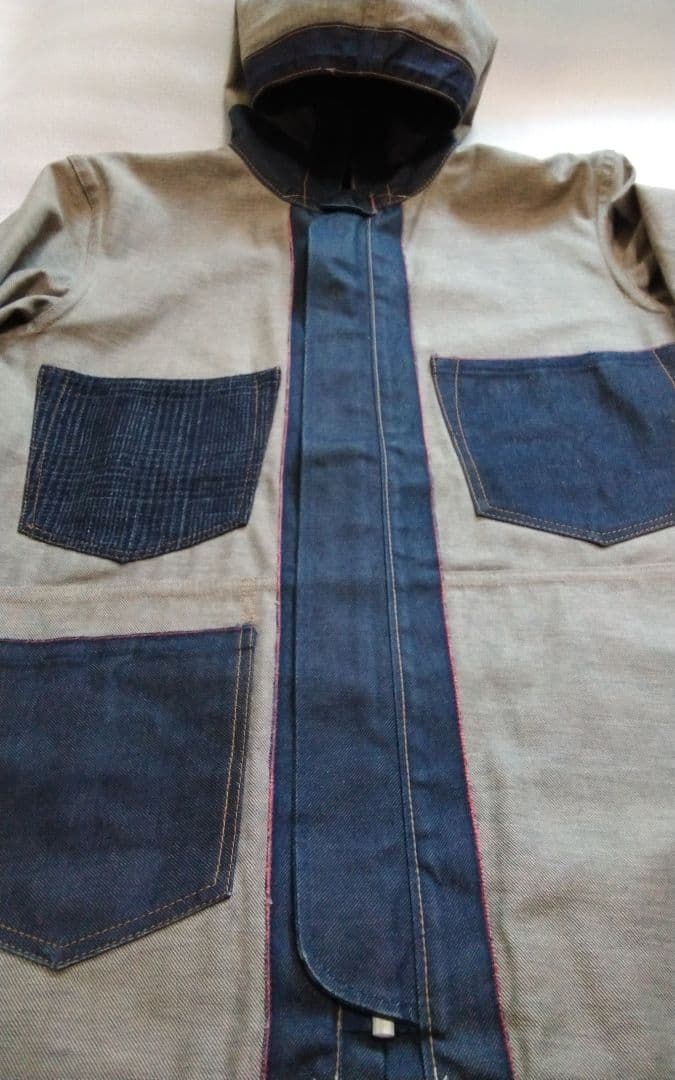 【45R】インディゴ　藍染　赤ミミ　稀少品　デニムJK+②エコBAG【日本製】