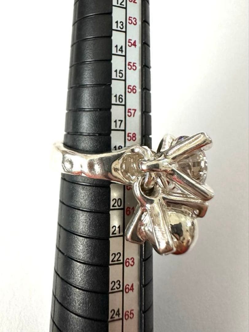 e.m. 18〜19号サイズ スカル ジルコニアリング シルバー925