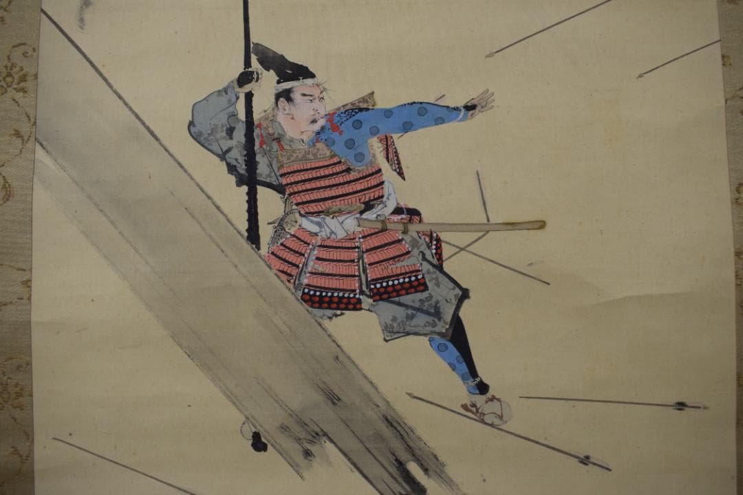 真作】菊池容斎/武者絵/掛軸☆宝船☆Y-828 JM