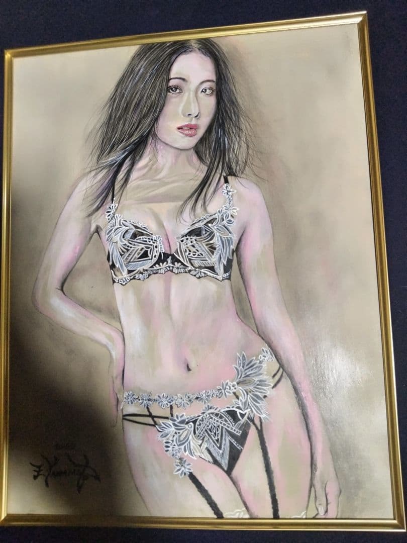 裸婦、美人画、絵画6Fしなり、S山本英二、額縁、肉筆、高塚省吾、森本草介、一点物