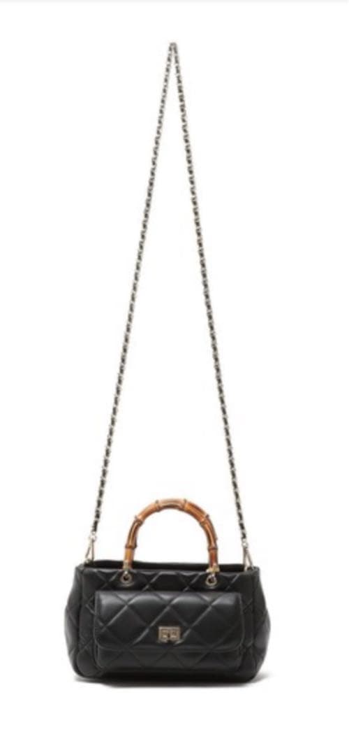 story新品未使用ブラック キルティング レザーハンドバッグ