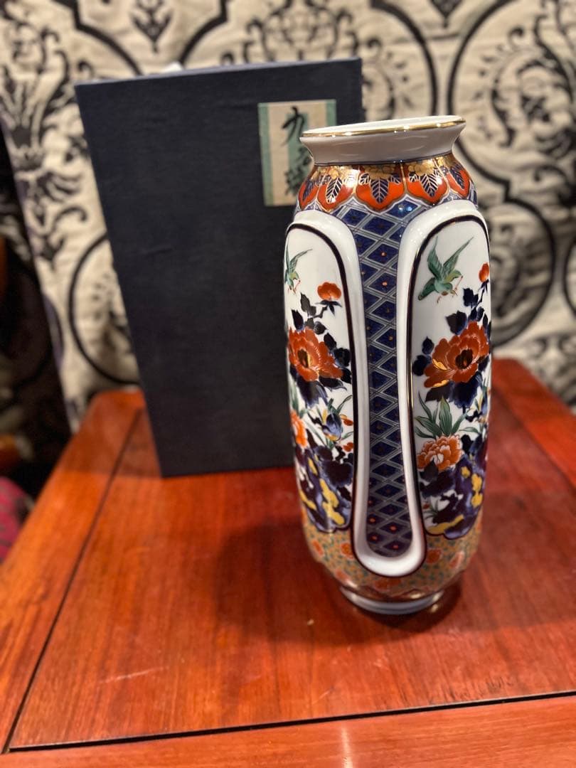 九谷焼　骨董　花器 明陶苑　花瓶　投入れ　Japanesetraditional