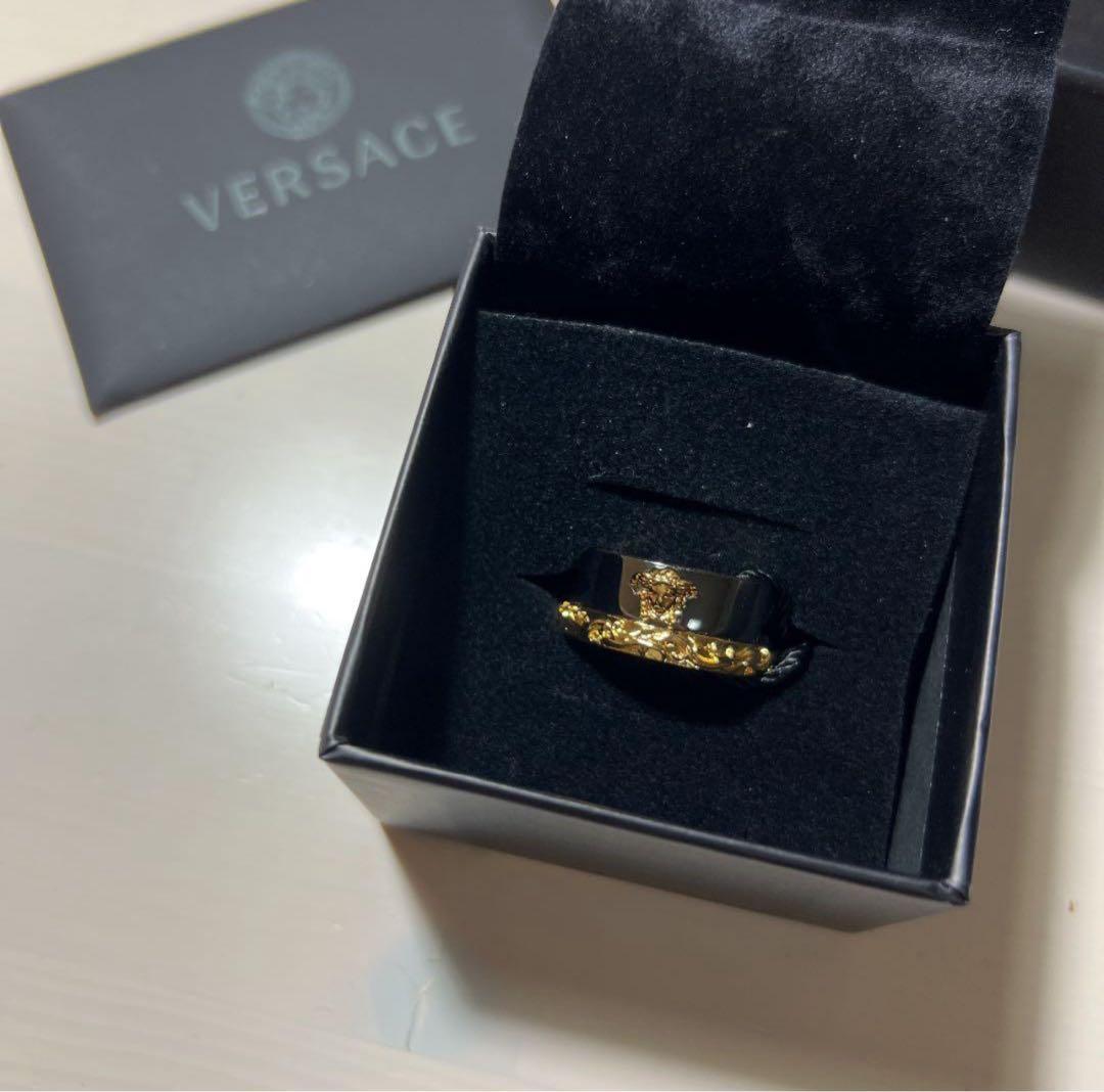 【レア・新品未使用】VERSACE ヴェルサーチェ リング ゴールド×ブラック
